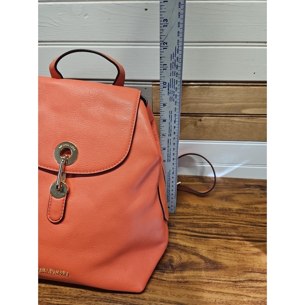 Michael Kors Raven Medium Peach Pebbled Leather Backpack - Picture 9 of 9